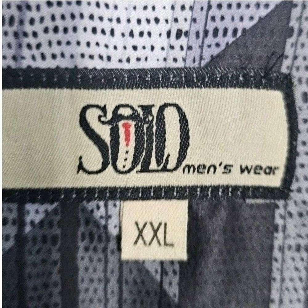 Toro/Solo Dress Shirt Mens XXL Black Geometric Diamond button-up Art Deco party - Picture 2 of 10